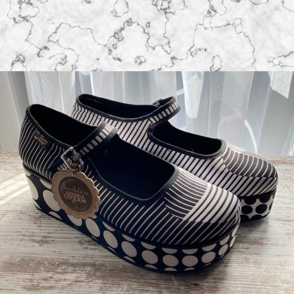 Chocolaticas Op Art Women's Mary Jane Platform Size 11